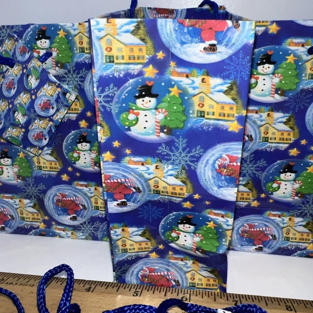 12 Pack Christmas Treat Bags Cute Patterns with Gift Tags‎ for Christmas Holiday